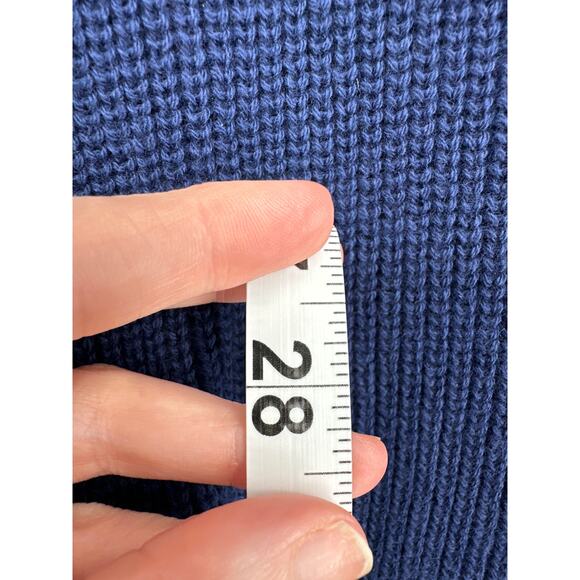 Talbots Sweater Womens Large Navy Blue Stripe Nautical Layer Mock Neck Red - Picture 6 of 7